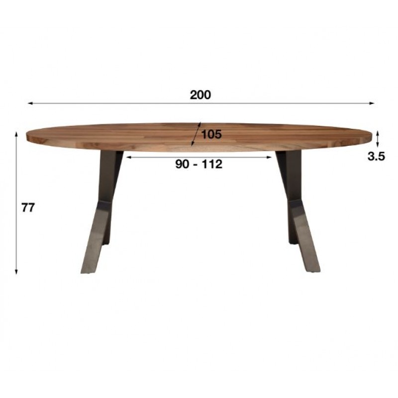 ZI Daytona Dining Table 200cm Dark Grey